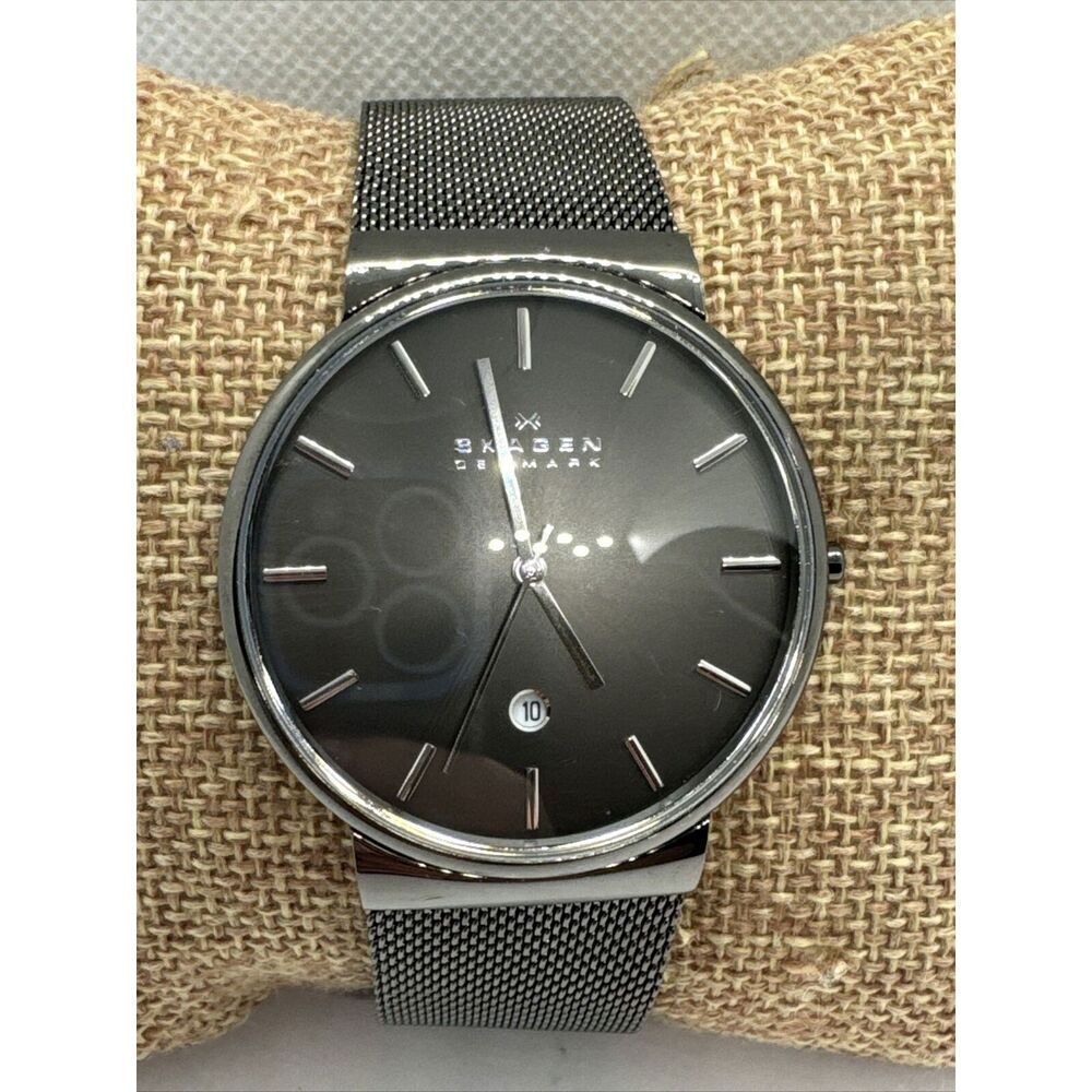 Skagen Ancher SKW6108 Men's Gray Stainless Steel Mesh Analog Dial Watch AEA159